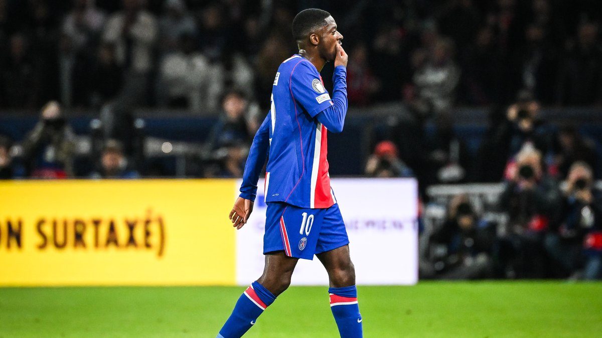 Ousmane Dembélé PSG:n paidassa Barcelona-ottelussa Pariisissa
